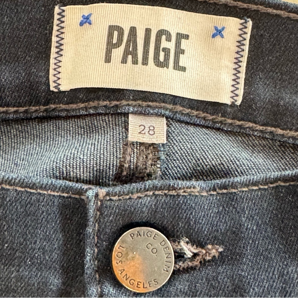 PAIGE Verdugo Ultra Skinny Emma Dark Wash Mid-Rise Jeans (28) - Picture 5 of 17